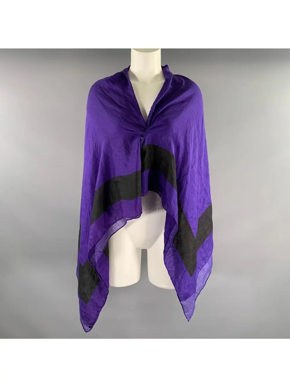 HAIDER ACKERMANN Purple Black Stripe Scarves